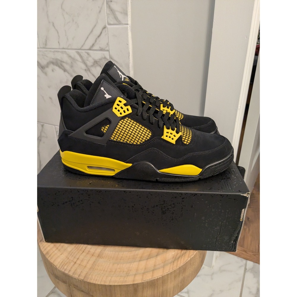 Air Jordan 4 Retro Tour Yellow Black Size 14 Mens Sneakers‎ Shoes